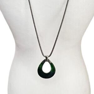 Long Chain Fashion Statement Multi-color  Pendant Necklace